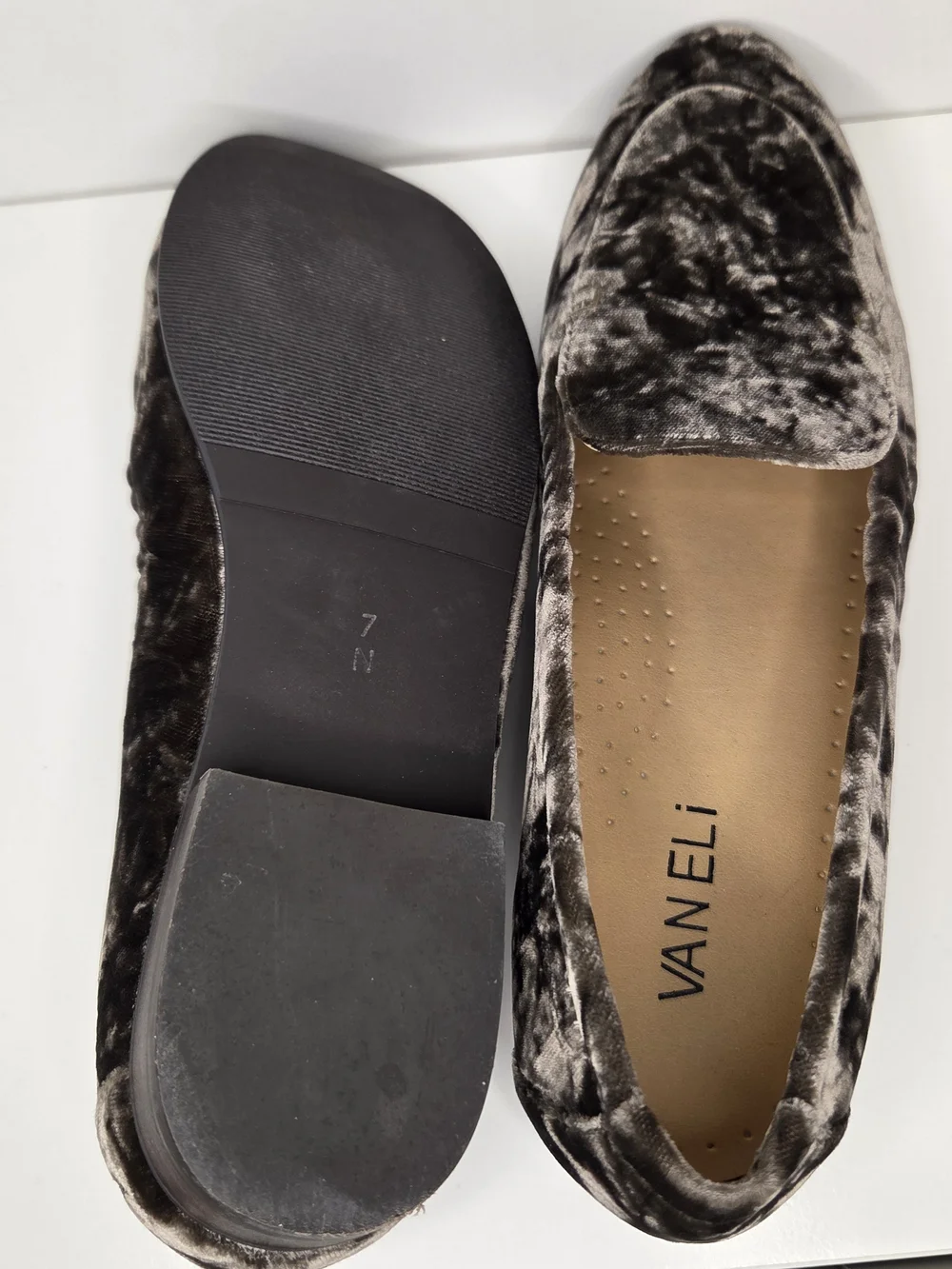 Vaneli Women's Velvet Loafers in Gray